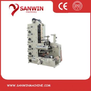 Self Adhesive Paper Label Flexo Printing Machine Dryer IR Type Ink Jet Weight 2200kgs Belt Drive Yes EPC System Yes Model NO. - Ruian Sanwin Machinery Co., Ltd. - China