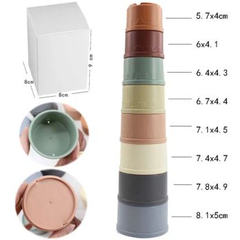 8PCS Eco-Material BPA Free Round Baby Bath Toy Nesting Stacking Tower Toys Christmas Gift Stacking Cups for Infants - Jinjiang Chendai Yilai Craft Company - China