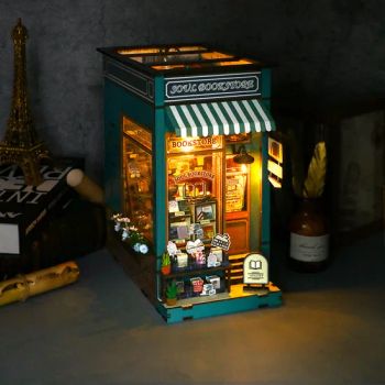 New DIY Dollhouse Booknook Bookshelf Insert Decor, 3D Wooden Puzzles with LED - Market Union Co. Ltd. - China