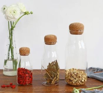 Cork Lids Round Glass Jar Storage Containers Origin China Certification CE Model NO. EB-S084 Trademark ECOLINK Type Small Package - Xiamen Ebei Import & Export Co., Ltd. - China