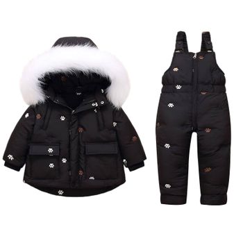 Premium Kids' Winter Snowsuit 2-Piece Set - Warm Puffer Jacket with Fur Hood & Bib Overalls - Wenzhou Baheng Clothing Co., Ltd. - China