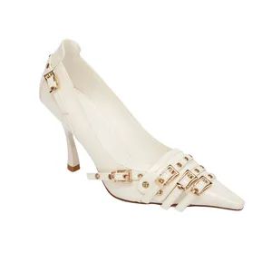 Fashionable Lady/Women Pointed Toe Heel Pumps Shoes with Buckle Straps Details - Guangzhou Junlilai Shoes Co., Ltd - China