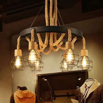 Chandeliers Pendant Lights Industrial Hemp Rope Retro Chandelier Restaurant Pendant Lights for Living Room - Zhongshan iluminize Lighting Co., Ltd. - China