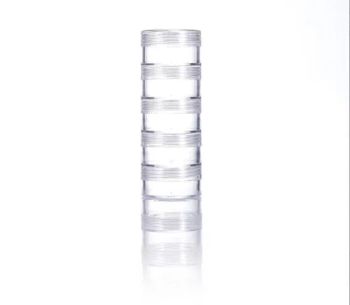 5PCS Stackable Plastic Packaging Jar Container for Nail Power and Crafts - Ningbo July Packaging Co., Ltd. - China