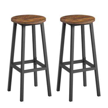 Industrial Design Bar Stools Kitchen Round Height Stools Set of 2 Bar Chairs for Dining Room Kitchen Party - Jinan Unic Industry Trade Co., Ltd - China
