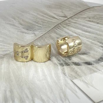 New Arrival Fashion 18K Gold Plated Copper Hoop Earrings Jewelry Cubic Zircon Stone Earring - YU JING JEWELRY CO., LTD. - China