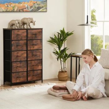 Tall Double Dressers Chest of Drawers for Wholesale MOQ 100 PCS Color Brown Condition New Layer 5 Layers Trademark - Shandong Feilu Home Furniture Co., Ltd. - China
