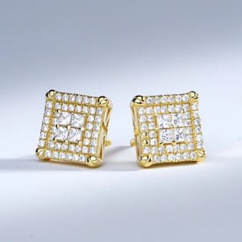 High Grade Wholesale Square 925 Sterling Moissanite Earrings for Women Gift - Guangzhou Baobaili Jewelry Co., Ltd. - China