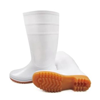 Anti Slip White Gumboot with Safety Toe Safety Rain Boots Insoles PVC MOQ 500pairs Origin China Trademark J&J Gender - Guangzhou 247 International Co., Ltd. - China