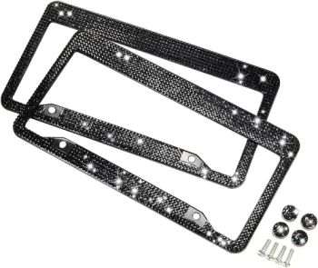Bling Sparkly Diamond Car License Plate Frames - Shanghai Huaqi Industrial Co., Ltd. - China