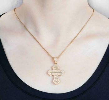 New Design 14K Gold 925 Silver Cross Shape Pendant with Moissanite Jewelry - Qingdao Gemopia Jewelry Co., Ltd. - China