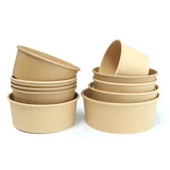 Biodegradable Hot Cold Food Salad Soup Ice Cream Yogurt Custom Printing Kraft Paper Bowl - Anhui Nature Imp. & Exp. Co., Ltd. - China