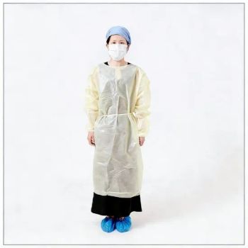 Medical Supplies Disposable Medical Nonwoven Isolation Gown PP+PE Yellow Blue Waterproof Dustproof Gowns - Hubei Ruichen Protective Products Co., Ltd - China
