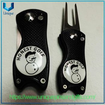Custom Ballmarker Logo Metal Golf Divot Tool Magnet Ball Marker Golf Accessories Gifts - Dongguan Unique Pins & Gifts Co., Ltd. - China