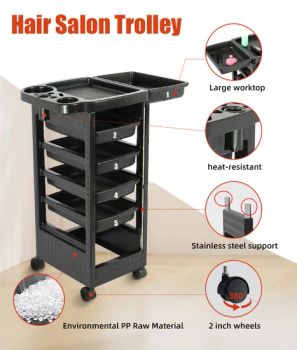 Plastic Salon Trolley Makeup Storage Trolley for Hairdressing - Guangzhou Kuren Hairdressing Company Limited. - China