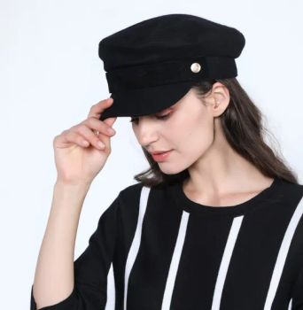 Womens Fashion Baker Boy Wool Hats with Suede Band Season All Color Black Origin China Feature Soft Size 56-60cm Gender Women's - Shanghai Brothers Textile Co., Ltd. - China