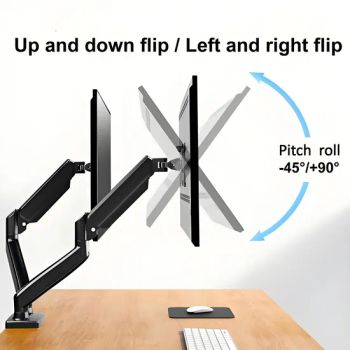 Dual Monitor Stand for Desk, Pneumatic Monitor Arms for 2 Monitors Max 32 Inches, Height Adjustable Double Monitor Mount, Vesa Mounts Holds 4.4-19.8lbs, Black - Hebei Yunpeng Machinery Export & Import Trading Co., Ltd. - China