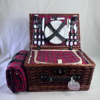 All-in-One Portable Picnic Basket Set Including Wine Glasses and Blanket - Linyi Hengyibo Arts and Crafts Co., Ltd. - China