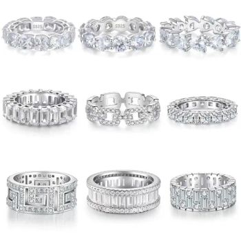 Fashion Jewelry Gemstone 925 Silver Moissanite Finger Rings Luxury Non-Tarnish Thumb Ring - Putian Chengqiu Hui Trading Co., Ltd. - China