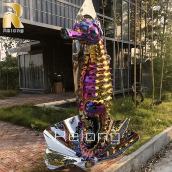 Outdoor Decorative Stainless Stainless Hippocampus Statue Metal Ocean Animal Seahorse Sculpture - Zhengzhou Relong Arts & Crafts Co., Ltd. - China