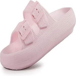 Pillow Slippers - Double Buckle Adjustable Slides - EVA Flat Sandals - Ningbo East Packaging Technology Co., Ltd. - China