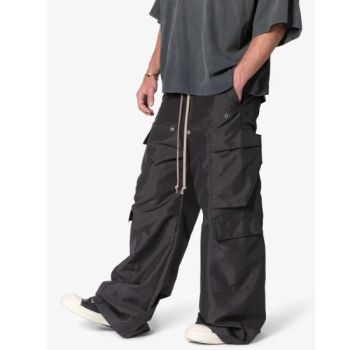 Wholesale Latest Design Jeans Pants Price Oversized Customized Baggy Fit Drawstring Nylon 6 Pocket Cargo Trouser for Mens - Fushun Nxcaps Clothing Company Limited - China