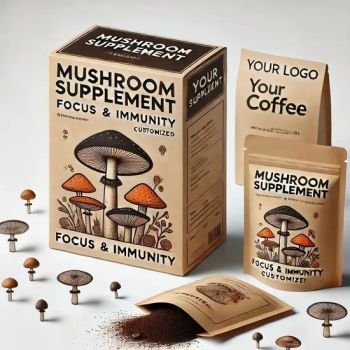 Lion's Mane Shitake King Trumpet Turkey Tail Reishi Cordyceps Mct Mushroom Coffee - Guangzhou Green Health Pharmaceutical Technology Co., Ltd - China