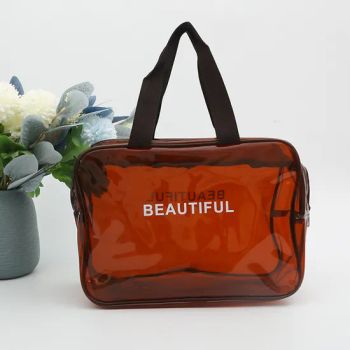Custom Toiletry Wash Bags with Handle Clear PVC Make up Pouch Travel Cosmetic Bag Women Handbags Ladies Beach Bags - Wenzhou Gaodeng Packaging Technology Co., Ltd. - China