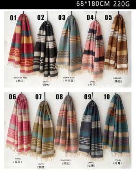 The Latest Yiwu Woge Factory Stylish Woman Jacquard Polyester Yarn Cashmere Lady Headwear for Winter - Yiwu Woge Accessories Co., Ltd. - China