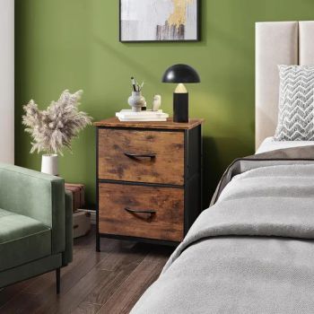 2 Drawers Bedside Table Nightstand with Fabric Bins - Shouguang E-Home Industry and Trade Co., Ltd - China
