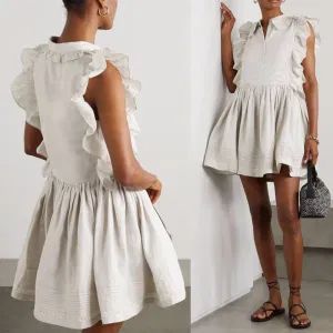 China Supplier Guangzhou Factory Wholesale Bulk Hot Popular Clothes Ruffled Linen-Batiste Mini Shirt Women Lace Dress - Dongguan Tomorrow Fashion Co., Limited - China