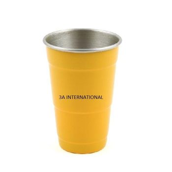 Standard Quality Wine Drinking Glass Dinnerware Service for Royal Hotel and Restaurant Yellow Enamel Finishing Glass - 3A INTERNATIONAL - India