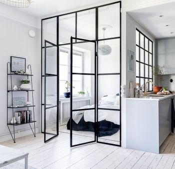 Transparent Glass Office Doors And Wall Partition Frame Color Black Color Transparent Partition Material Glass Usage/Application - Anuved Building Technologies - India