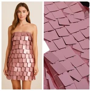 Square Sequin Fabric on Mesh for Party Dresses, Evening Wear and Fashion Apparel - Shaoxing Tuoyang Import and Export Co., Ltd. - China