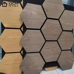 Polyester Fiber Acoustic Panel Soundproof Wood Wall Panel 3D Hexagon Acoustic Panels - Oriental Construction Material (Suzhou) Co., Ltd. - China