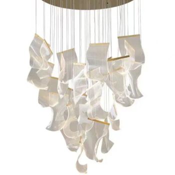 Custom Acrylic Long Ceiling Pendant Rotating Staircase LED Chandeliers & Pendant Lights - Jiangmen Hengzhi Lighting Co., Ltd. - China