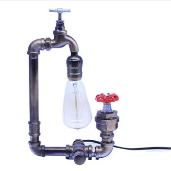 Water Pipe Steampunk Desk Lamps Industrial Room Decor Table Lamp Creative Styling Desk Light for Study Desk Bar Counter Gift - Hebei Jinmai Casting Co., Ltd. - China