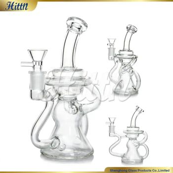 Top Quality 7.5 Inches Portable Shisha Hookah 14mm Joint Glass Recycler Smoking Waterpipe Oil Rig DAB Rig Recycling Water Pipes - Hejian City Shenghong Glass Products Co., Ltd. - China