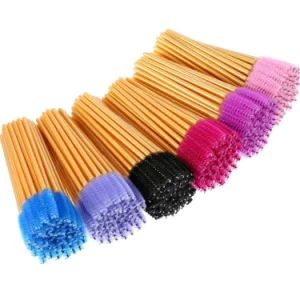 Eco Disposable Spoolie Golden Handle Eyelash Mascara Brushes Black Pink and Gold Lash Extension Mascara Wands - NINGBO AOVEA IMPORT & EXPORT CO., LTD. - China