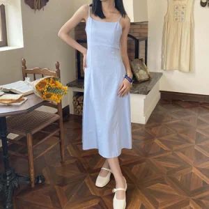 Soul Eco Strap Casual Dresses for Women Sleeveless Cotton Slightly Beach Dress - Zhongshan Hai Lung Garment Company Limited - China