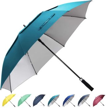 54/62/68 Inch Windproof Large Vented UV Protection and Classic Pongee Fabric Golf Umbrella, Double Canopy Rain Sun Oversized Stick Umbrellas Women Men - XIAMEN VIVENRI IMP. & EXP. CO., LTD. - China
