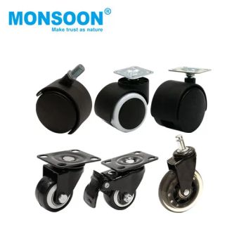 Best Selling Industrial Transparent Heavy Duty PU Brake Furniture Blcak Wheel Office Chair Computer Universal Fixed White/Black Rubber Swivel Caster for Trolley - Monsoon Import Export (Guangzhou) Limited - China