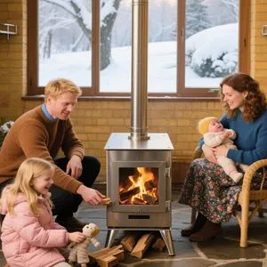 Secondary Combustion Wood Burning Stoves Modern Fireplace Stove for 50m² - Ningbo Fulei Metal Products Co., Ltd. - China