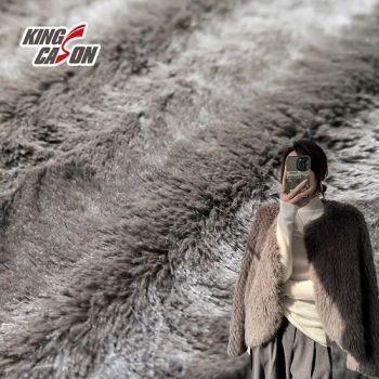 Kingcason Grey Plain Custom Colors Jacquard Brushed 1cm Faux Fur Fabric for Garment - CHANGZHOU KINGCASON PRINTING & DYEING CO., LTD. - China