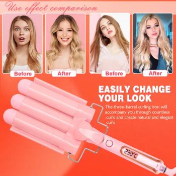 LCD Display 3 Barrel Hair Crimper Curling Iron Hair Curler - Shinningpc Industrial Co., Ltd. - China