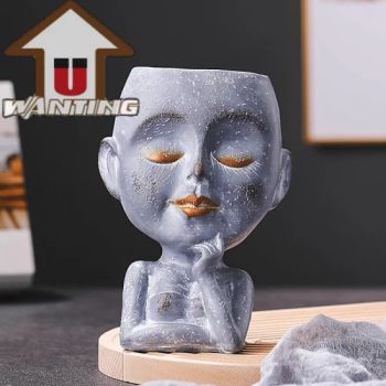 Bust Baby Portrait Pot Human Head Face Vase Figure Sculpture Garden Decor - Quanzhou U-Wanting Art & Crafts Co., Ltd. - China
