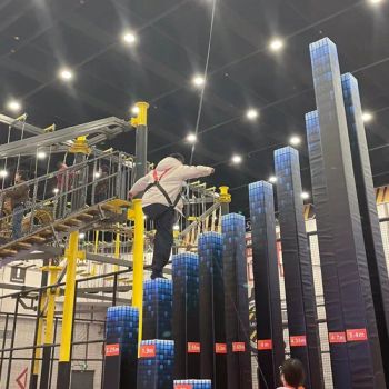 Large Indoor Play Park Commercial Kids Trampoline Park with Slide and Climbing Walls - Hangzhou Hogwood Amusement Equipment Co., Ltd. - China