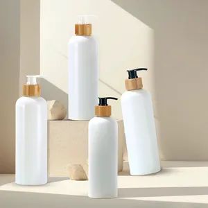 Shampoo and Conditioner Plastic Bottle with Bamboo Lotion Pump Stretch Mark Cream Packaging Body Lotion Plastic Bottle - Shenzhen Zhenghao Plastic & Mold Co., Ltd. - China