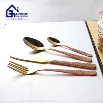 2025 Hot Golden Rose Dinner Knife Set with Pink Handle Stainless Steel Table Knives Table Cutlery Set Flatware Colored Stainless Steel Knives - Guangzhou Garbo International Trading Co., Ltd. - China
