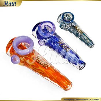 Mini Pipe Carburetor Hole 3 7 Inches Colored Glass Silver Fumed American Color Pocket Sized Hand Pipe Spoon Pipe - Hejian City Shenghong Glass Products Co., Ltd. - China